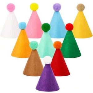 10 Pcs Mini Birthday Party Hats Multicolor